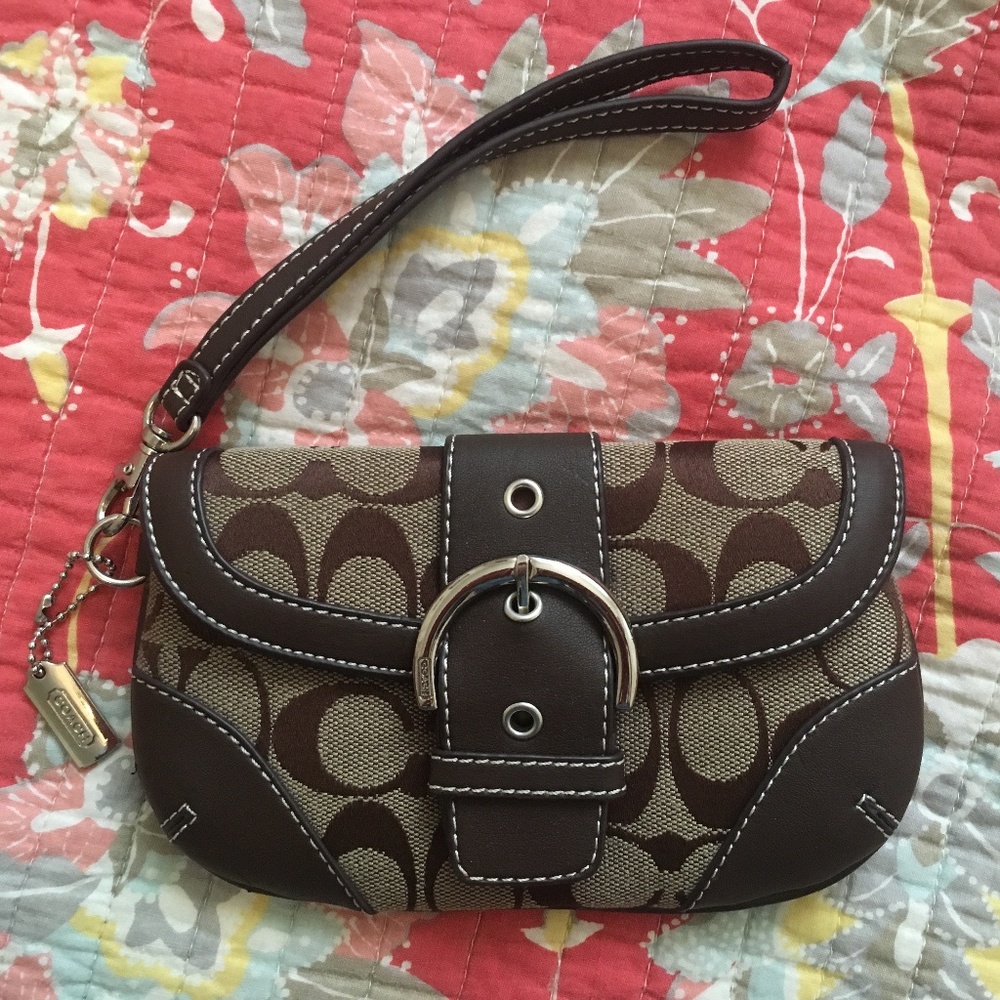 Coach Signature Wristlet Clutch
